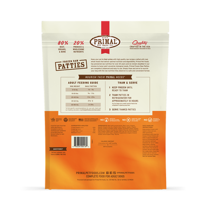 Frozen Raw Patties Dog Food - Beef Recipe