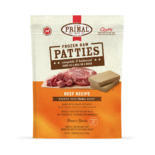 Frozen Raw Patties Dog Food - Beef Recipe