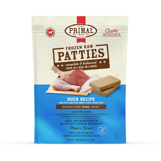 Frozen Raw Patties Dog Food - Duck Recipe