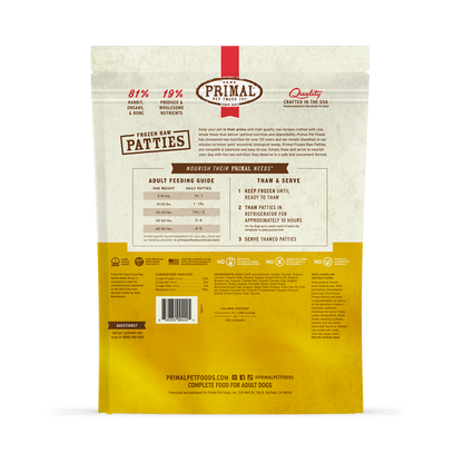 Frozen Raw Patties Dog Food - Rabbit Recipe