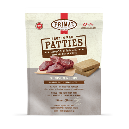 Frozen Raw Patties Dog Food - Venison Recipe