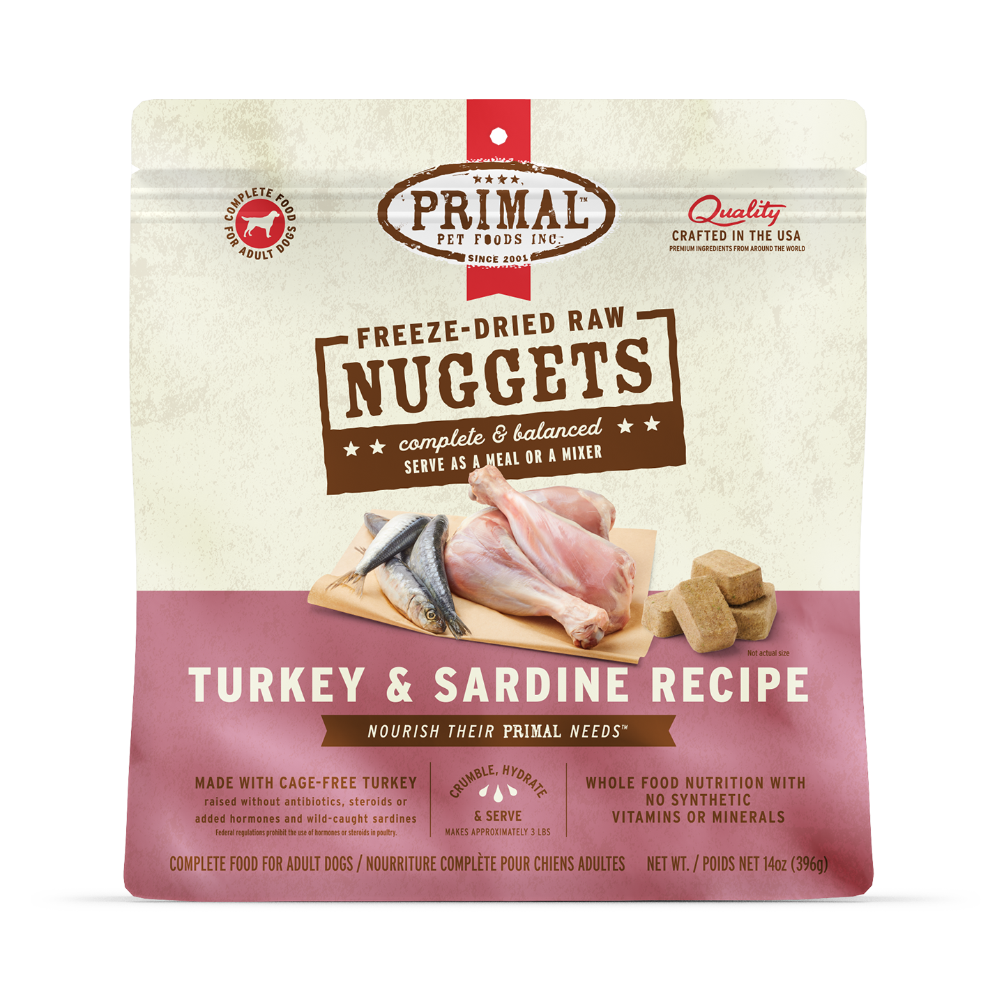 Freeze-Dried Raw Nuggets Dog Food - Turkey & Sardine Recipe