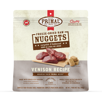 Freeze-Dried Raw Nuggets Dog Food - Venison Recipe