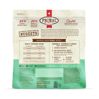 Freeze-Dried Raw Nuggets Dog Food - Chicken Recipe