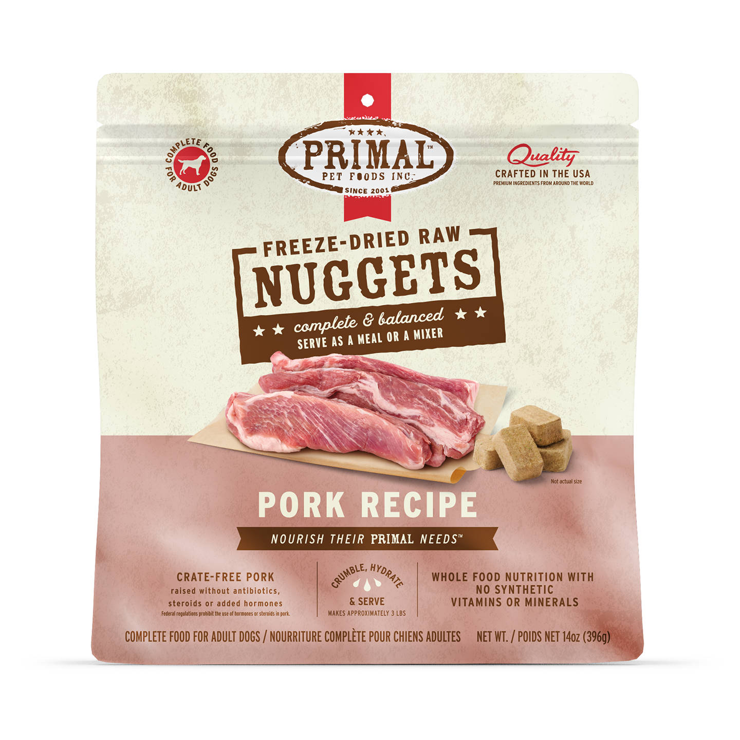 Freeze-Dried Raw Nuggets Dog Food - Pork Recipe