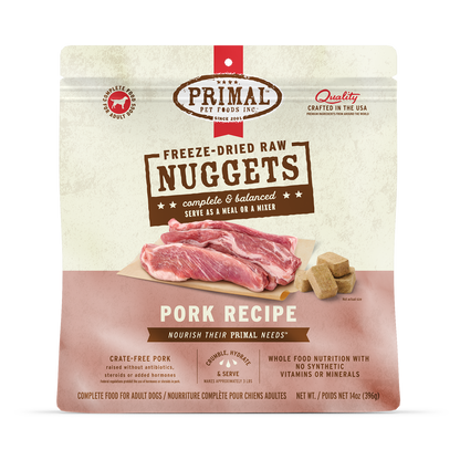 Freeze-Dried Raw Nuggets Dog Food - Pork Recipe