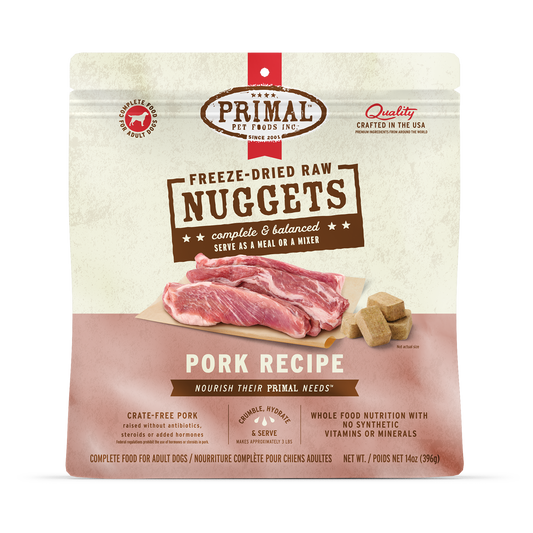 Freeze-Dried Raw Nuggets Dog Food - Pork Recipe