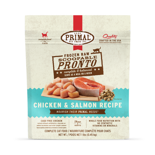 Frozen Raw Scoopable Pronto Cat Food - Chicken & Salmon Recipe