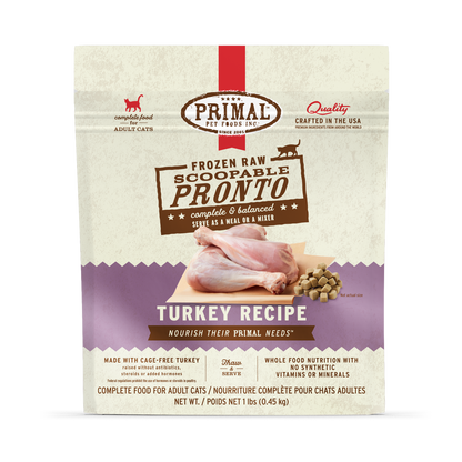 Frozen Raw Scoopable Pronto Cat Food - Turkey Recipe