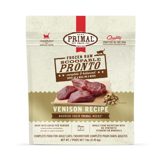 Frozen Raw Scoopable Pronto Cat Food - Venison Recipe