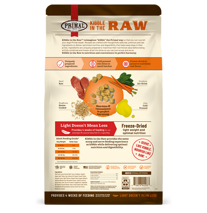 Kibble in the Raw Dog Food - Beef Recipe