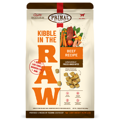Kibble in the Raw Dog Food - Beef Recipe