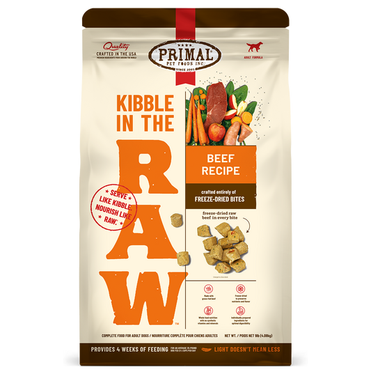 Kibble in the Raw Dog Food - Beef Recipe