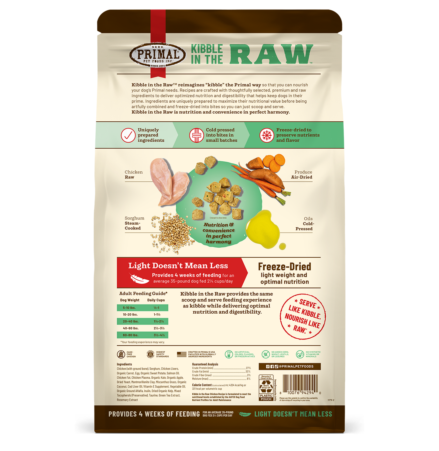 Kibble in the Raw Dog Food - Chicken Recipe