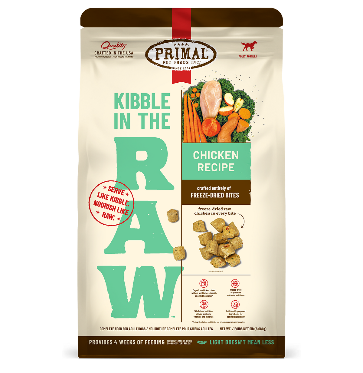 Primal Kibble In The Raw Chicken Recipe Dry Dog Food