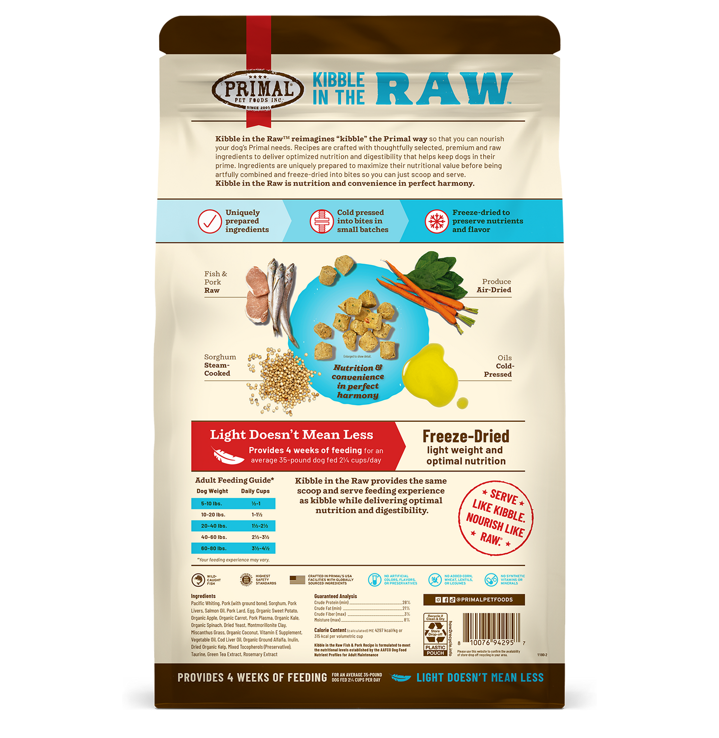 Kibble in the Raw Dog Food - Fish & Pork Recipe