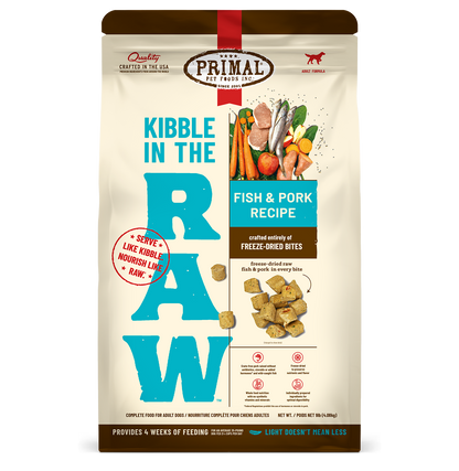 Kibble in the Raw Dog Food - Fish & Pork Recipe