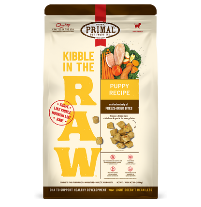 Kibble in the Raw Dog Food - Puppy Recipe