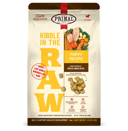 Kibble in the Raw Dog Food - Puppy Recipe