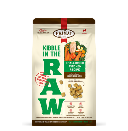 Kibble in the Raw Dog Food - Small Breed Chicken Recipe