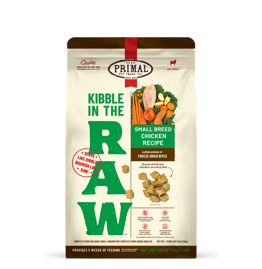 Kibble in the Raw Dog Food - Small Breed Chicken Recipe