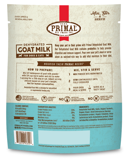Dehydrated Goat Milk for Dogs and Cats