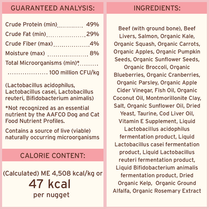 Freeze-Dried Raw Nuggets Cat Food - Beef & Salmon Recipe