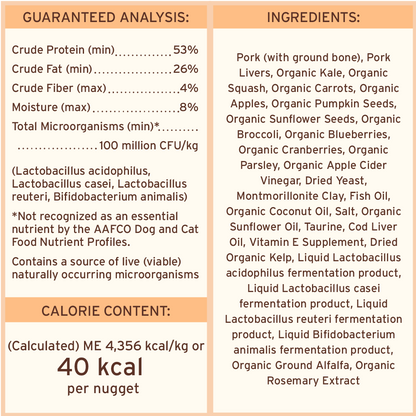 Freeze-Dried Raw Nuggets Cat Food - Pork Recipe