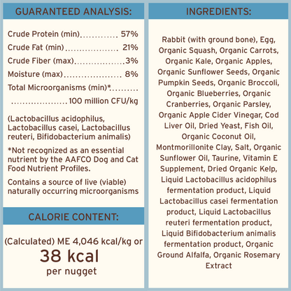 Freeze-Dried Raw Nuggets Cat Food - Rabbit Recipe