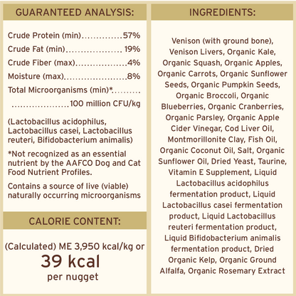 Freeze-Dried Raw Nuggets Cat Food - Venison Recipe