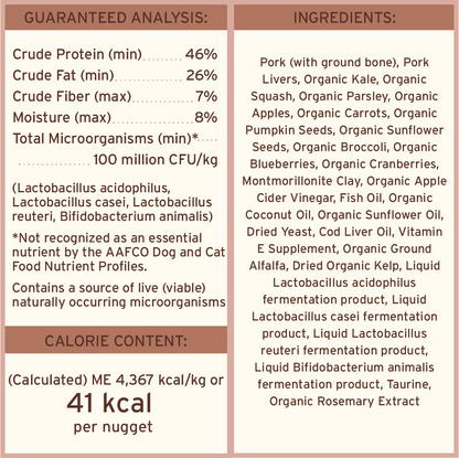 Freeze-Dried Raw Nuggets Dog Food - Pork Recipe