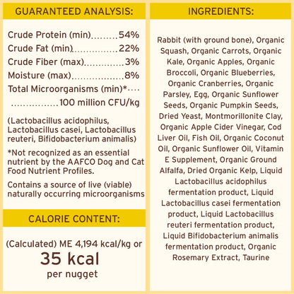 Freeze-Dried Raw Nuggets Dog Food - Rabbit Recipe