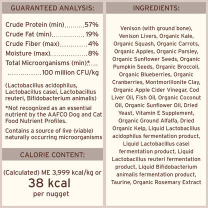 Freeze-Dried Raw Nuggets Dog Food - Venison Recipe