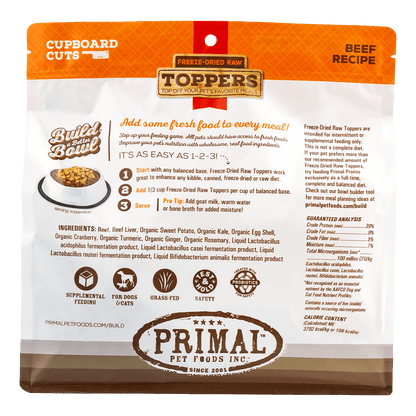 Cupboard Cuts Freeze-Dried Raw Toppers for Cat & Dog - Beef Recipe