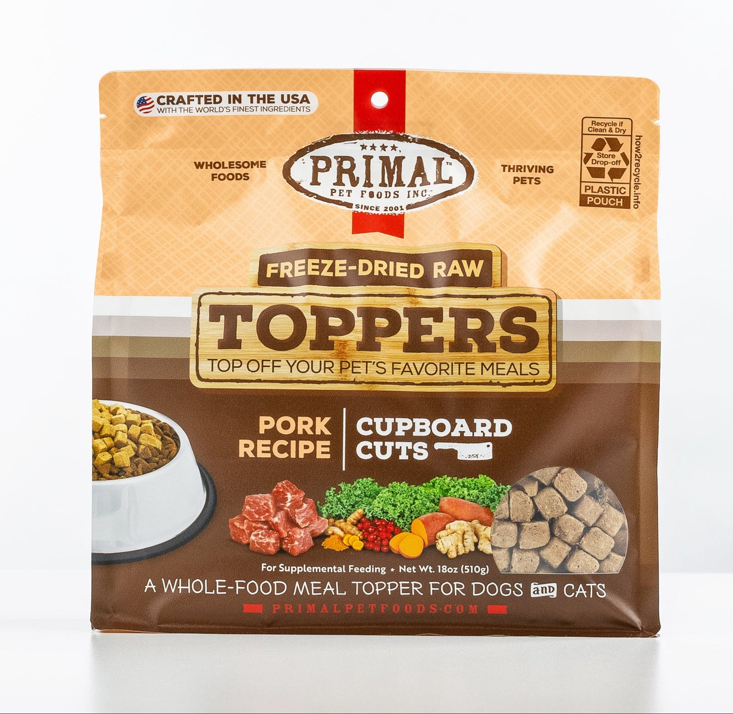 Cupboard Cuts Freeze-Dried Raw Toppers for Cat & Dog - Pork Recipe