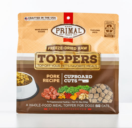 Cupboard Cuts Freeze-Dried Raw Toppers for Cat & Dog - Pork Recipe
