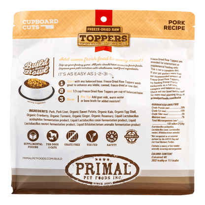 Cupboard Cuts Freeze-Dried Raw Toppers for Cat & Dog - Pork Recipe