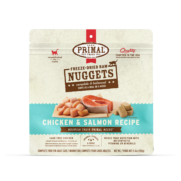 Freeze-Dried Raw Nuggets Cat Food — Chicken & Salmon Recipe
