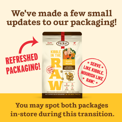 Kibble in the Raw Dog Food - Puppy Recipe