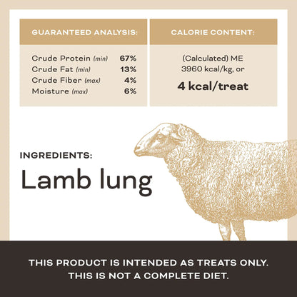 Let’s All Get a Lung Dehydrated Dog Treats - Lamb Recipe