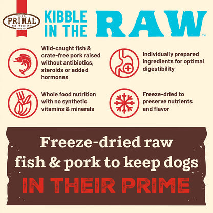 Kibble in the Raw Dog Food - Fish & Pork Recipe