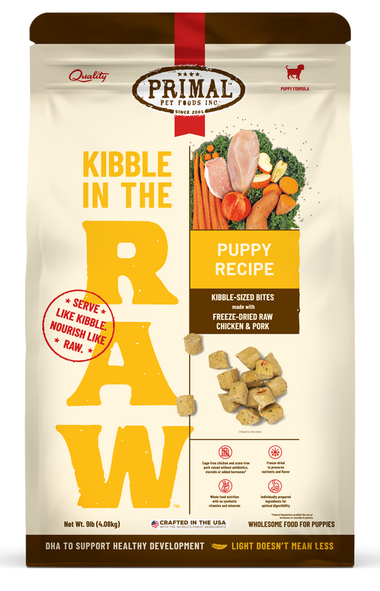 Kibble in the Raw Dog Food - Puppy Recipe