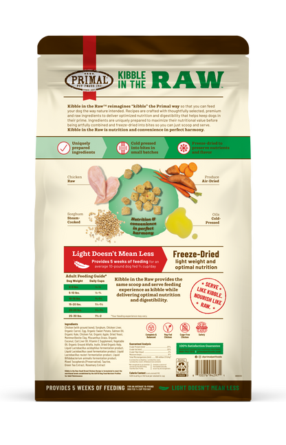 Kibble in the Raw Dog Food - Small Breed Chicken Recipe