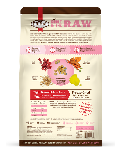 Kibble in the Raw Cat Food - Beef Recipe