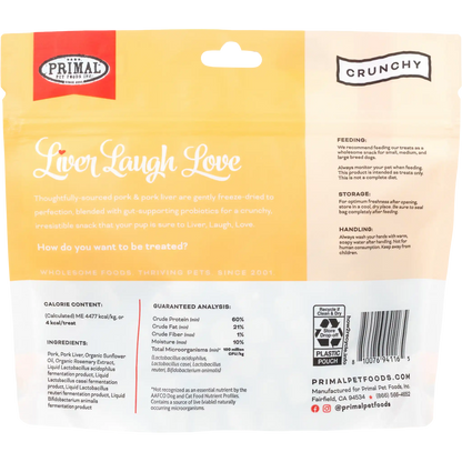 Liver Laugh Love Freeze-Dried Treats for Dogs - Pork Liver Recipe