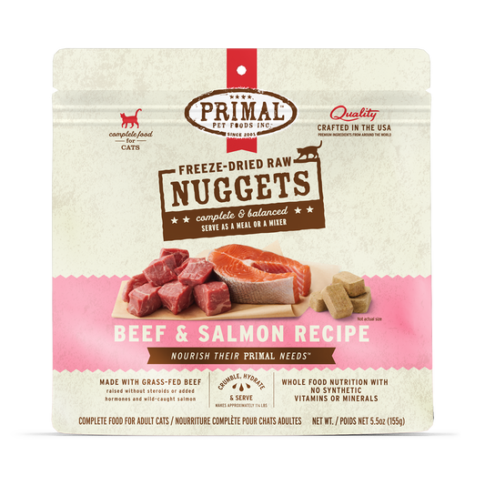 Freeze-Dried Raw Nuggets Cat Food - Beef & Salmon Recipe