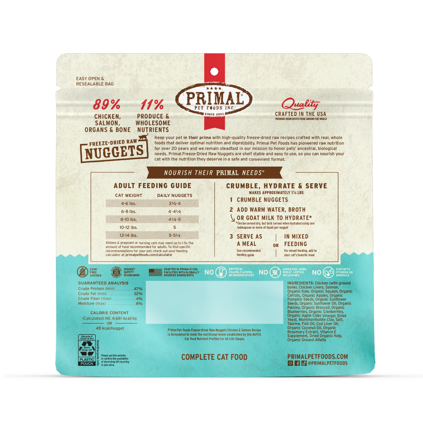 Freeze-Dried Raw Nuggets Cat Food - Chicken & Salmon Recipe