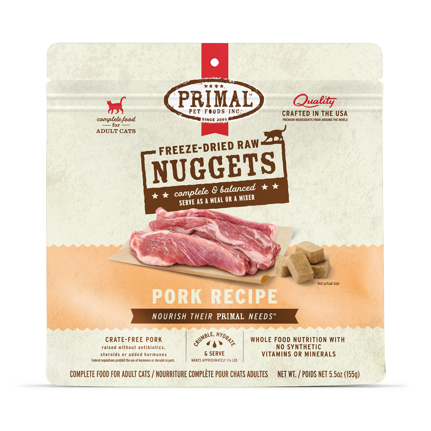 Freeze-Dried Raw Nuggets Cat Food - Pork Recipe