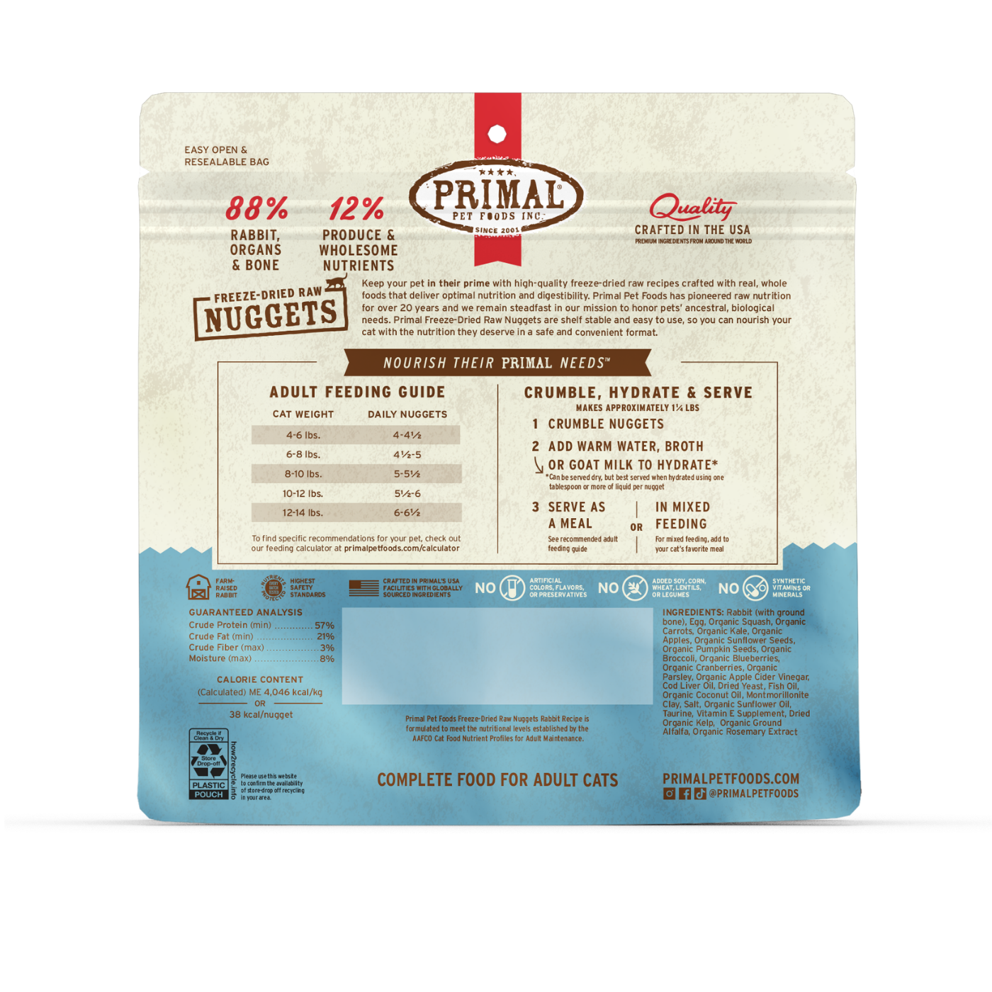 Freeze-Dried Raw Nuggets Cat Food - Rabbit Recipe
