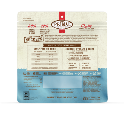 Freeze-Dried Raw Nuggets Cat Food - Rabbit Recipe